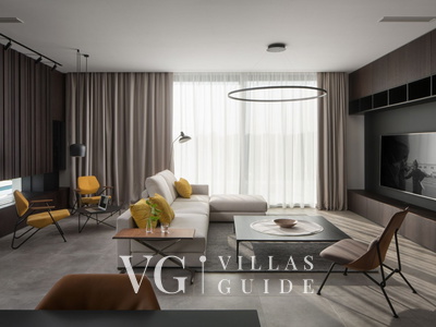 Villa Noble with outdoor pool and game room Living room