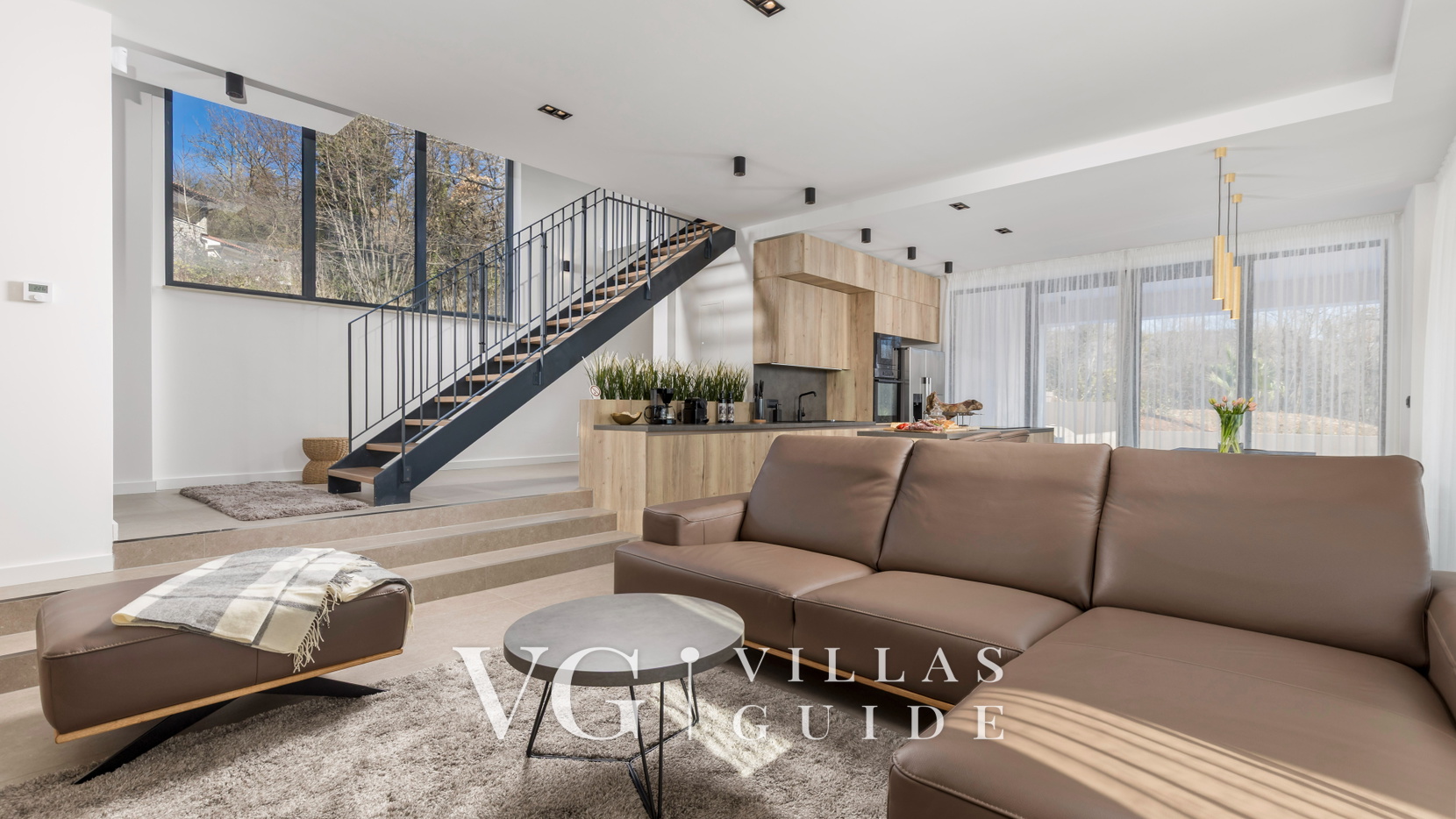 Casa Fani with seaview & heated pool & wellness Dnevni boravak