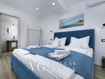 Sea View Villa Oliva with pool Island Krk Camera da letto