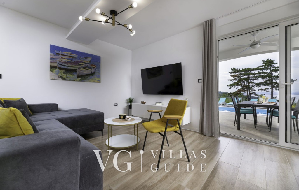 Sea View Villa Oliva with pool Island Krk Living room