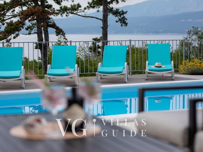 Sea View Villa Oliva with pool Island Krk Piscina