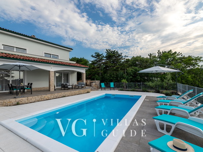 Sea View Villa Oliva with pool Island Krk Piscina