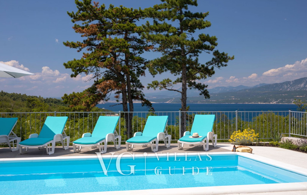 Sea View Villa Oliva with pool Island Krk Piscina