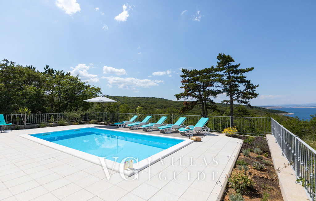 Sea View Villa Oliva with pool Island Krk Piscina