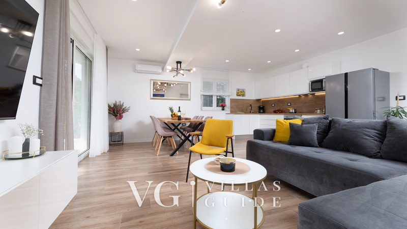 Sea View Villa Oliva with pool Island Krk Living room