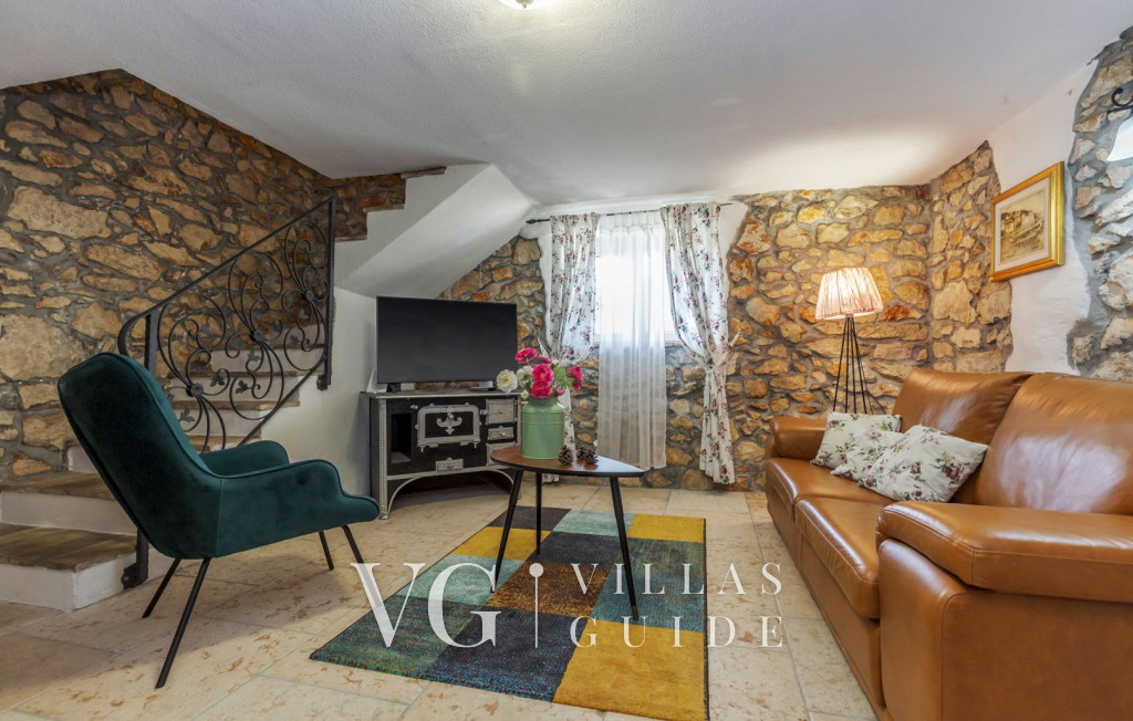 Stone House Zijavica with pool Living room