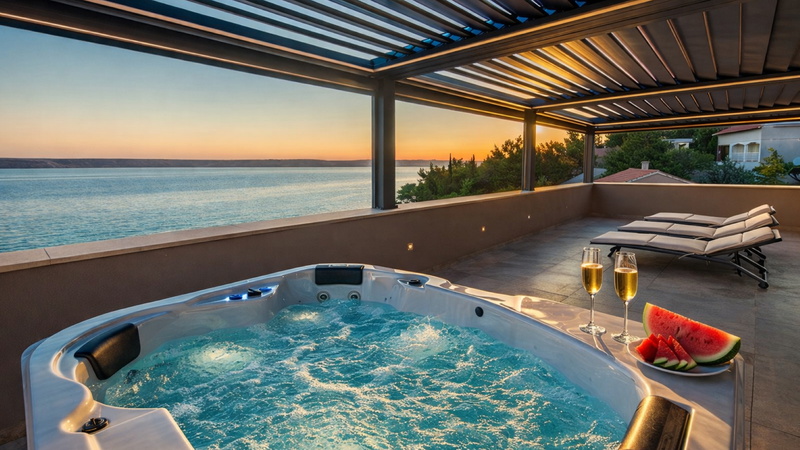 Villa Wind rose with pool&whirpool&sauna&beachfront