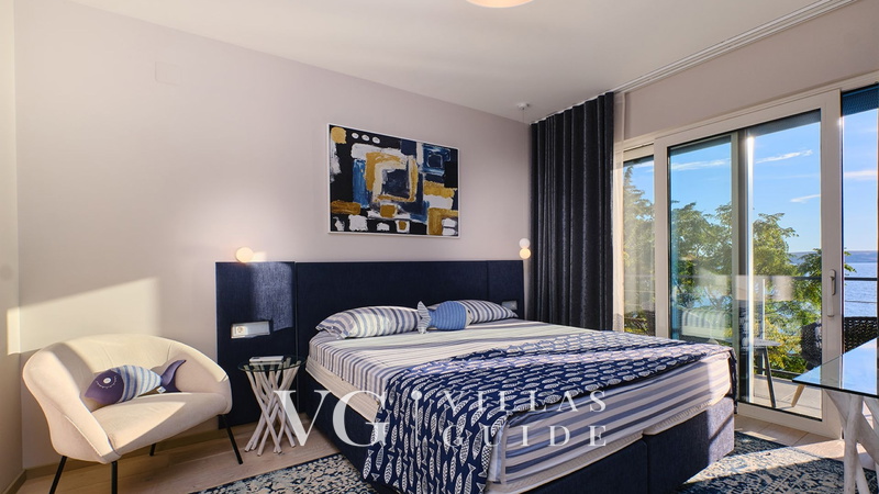 Villa Wind rose with pool&whirpool&sauna&beachfront Schlafzimmer