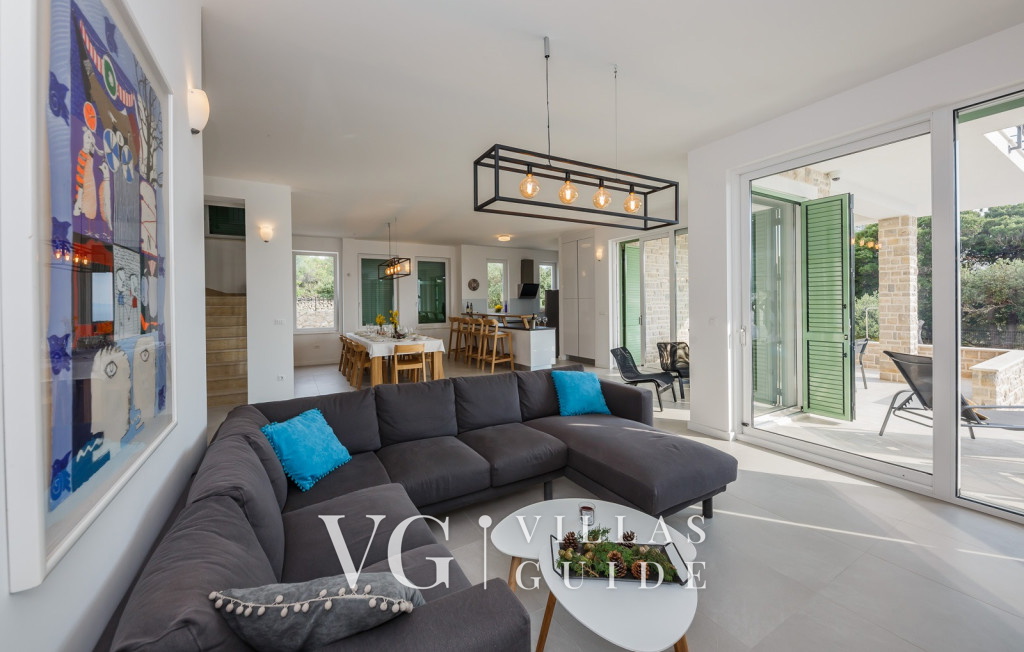 Villa Lun T - Island Pag Wohnzimmer