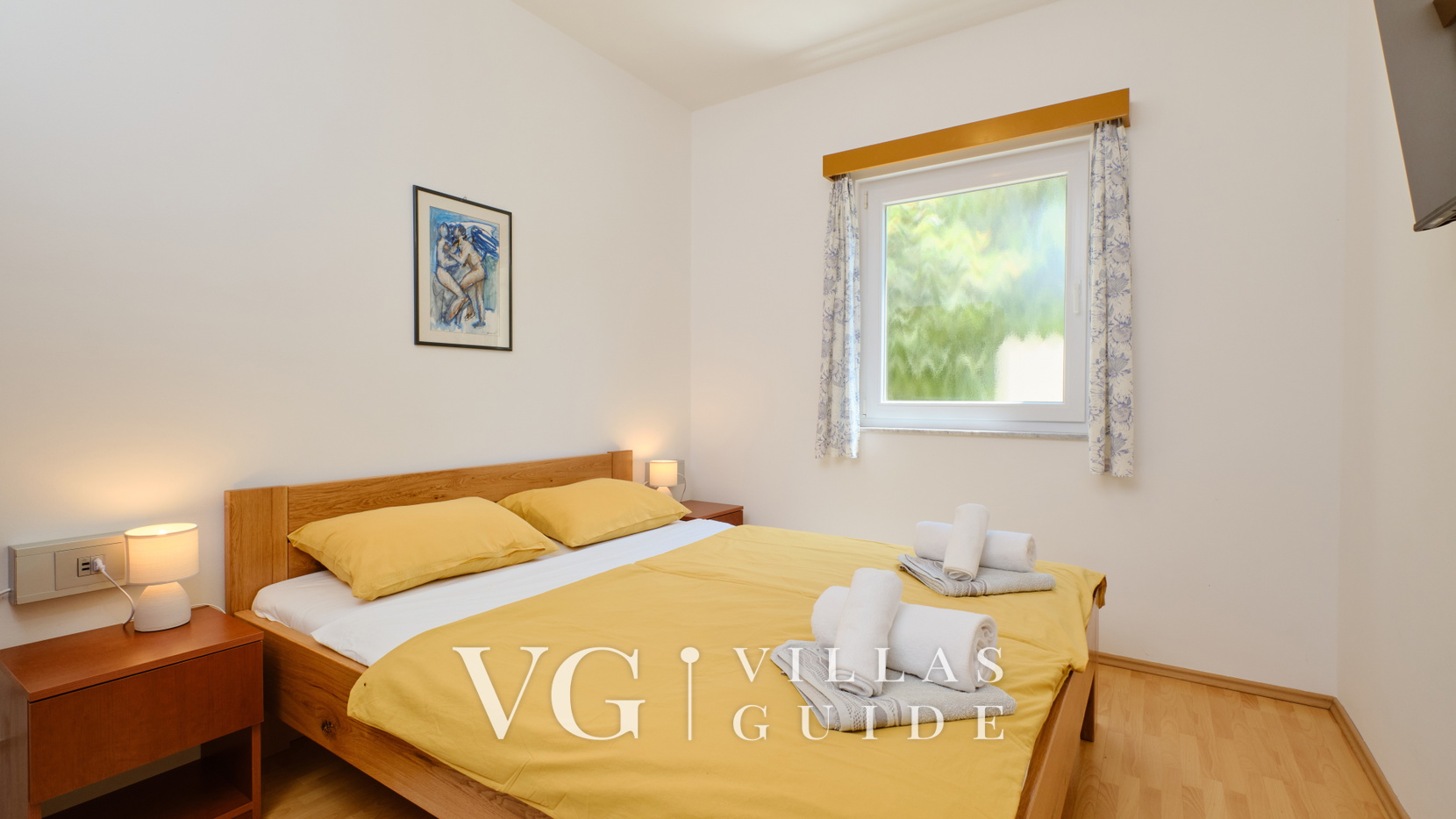 Villa House Vissum with pool&sea view Schlafzimmer