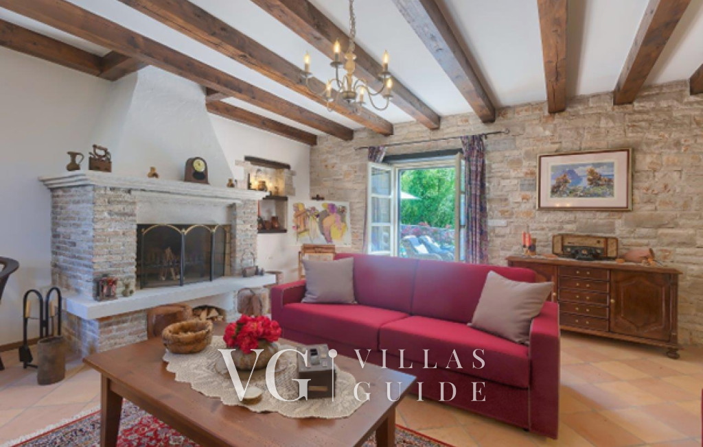 Villa White house B with pool Istria Wohnzimmer