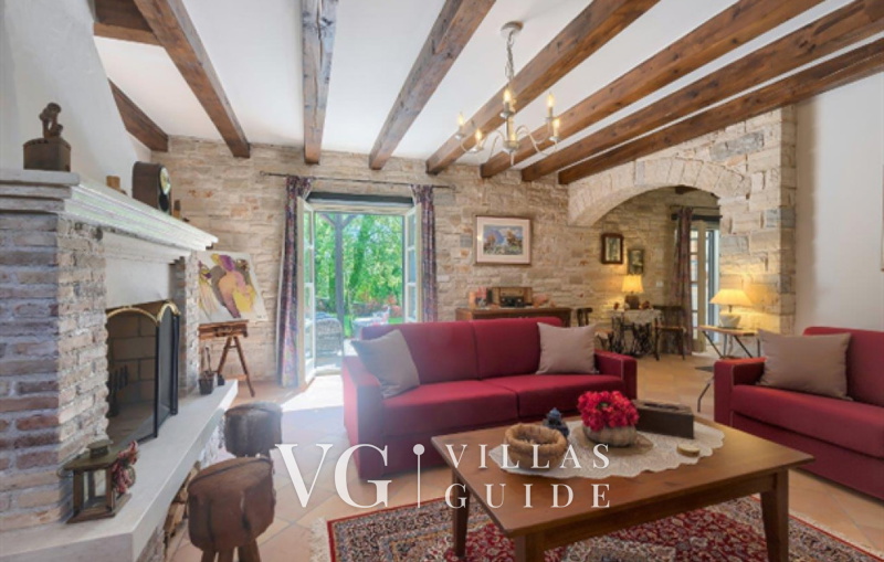 Villa White house B with pool Istria Wohnzimmer