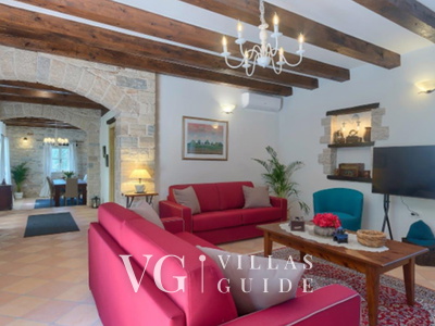 Villa White house B with pool Istria Wohnzimmer