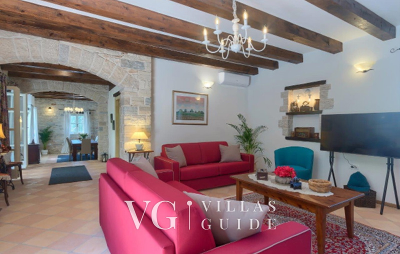 Villa White house B with pool Istria Wohnzimmer