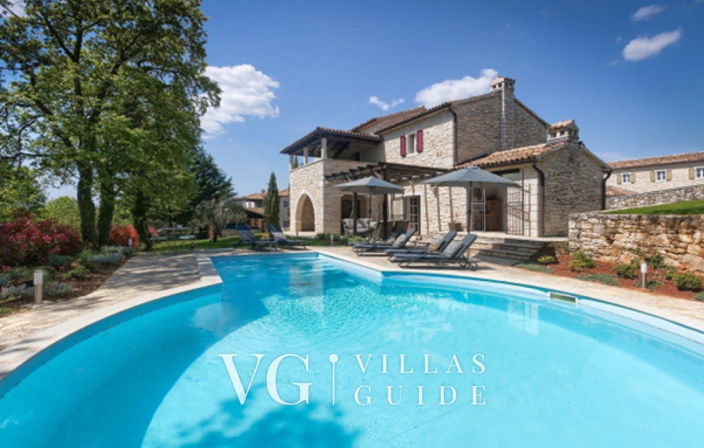 Villa White house B with pool Istria Garten und Außenbereich