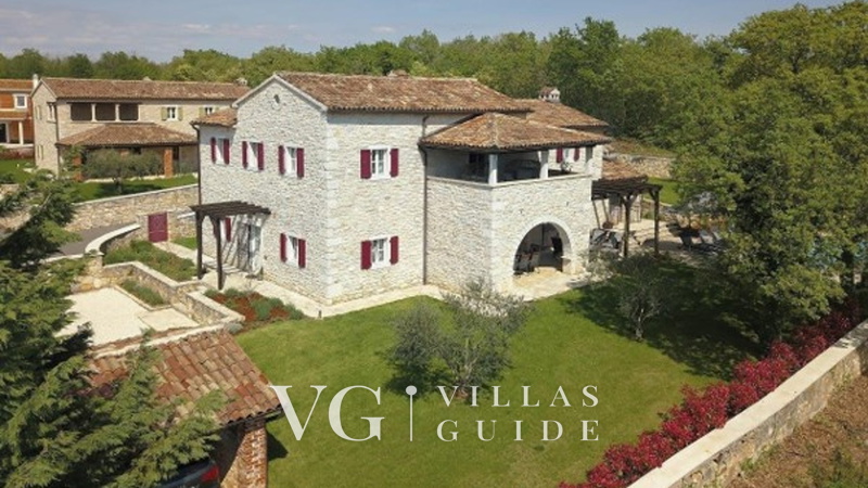 Villa White house B with pool Istria Garden and property exterior