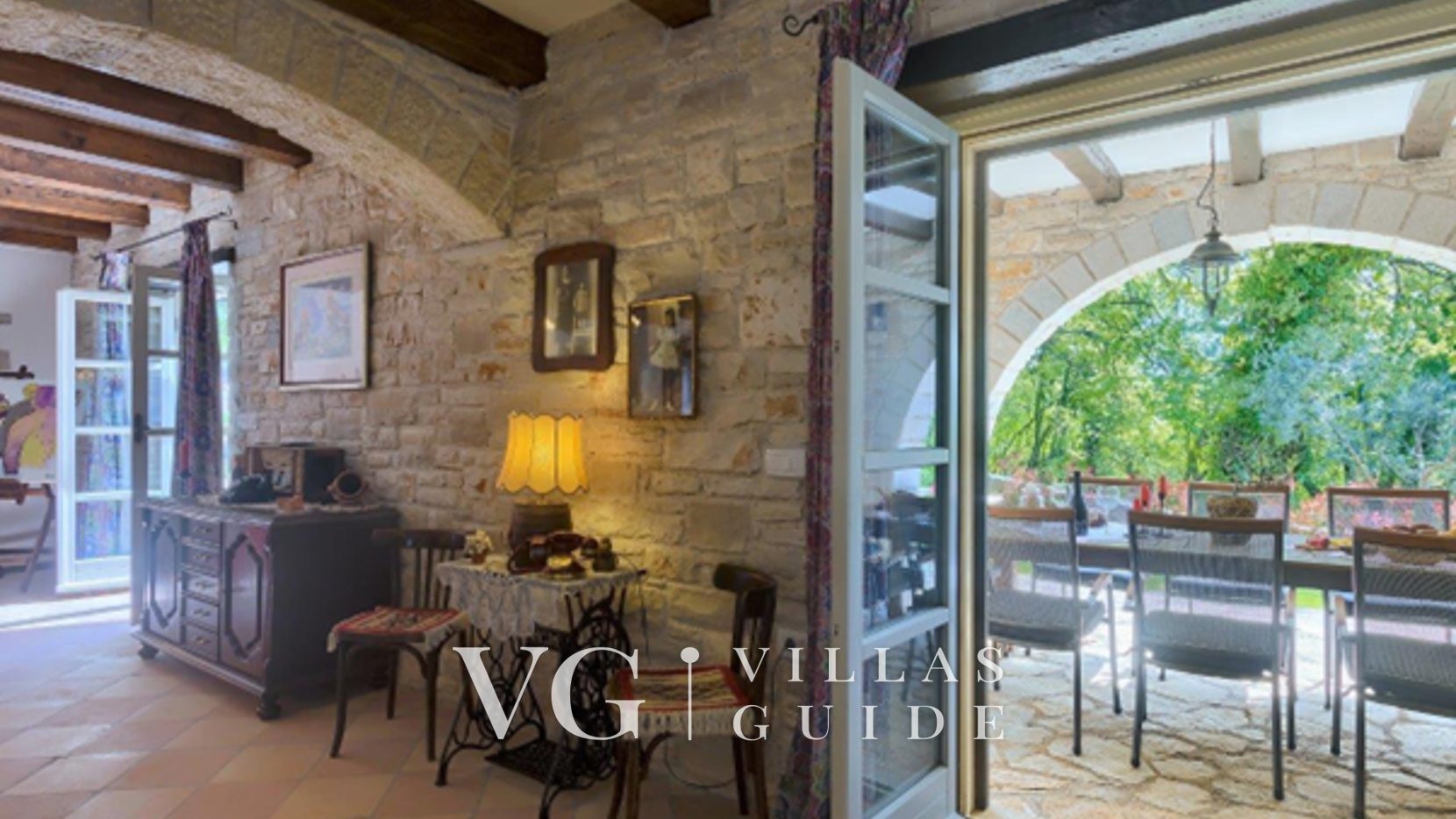 Villa White house B with pool Istria Living room