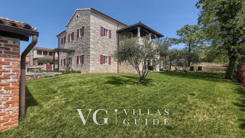 Villa White house B with pool Istria Garden and property exterior