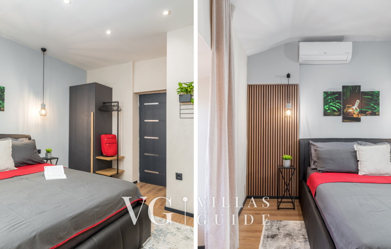 Modern & warm studio near Arena Spavaća soba