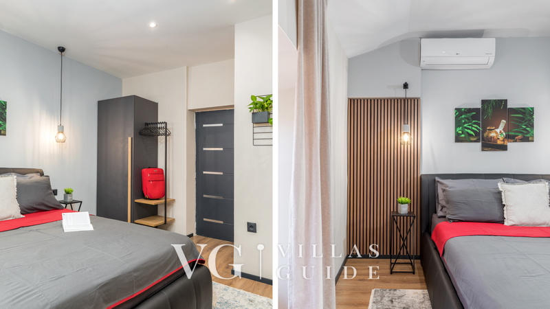 Modern & warm studio near Arena Schlafzimmer