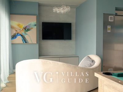 Villa Palazzo Emanuel with pool&whirpool&sauna Wohnzimmer