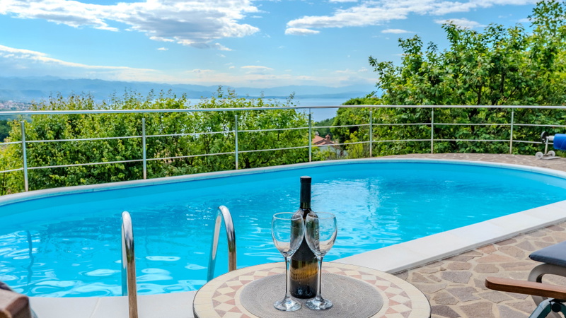 Villa Simic with pool and Kvarner view
