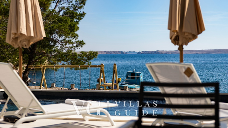 Villa Palazzo Maestral with pool&whirpool&beachfront Garten und Außenbereich