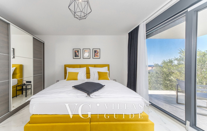 Villa Karla with pool&sea view&pet friendly Schlafzimmer