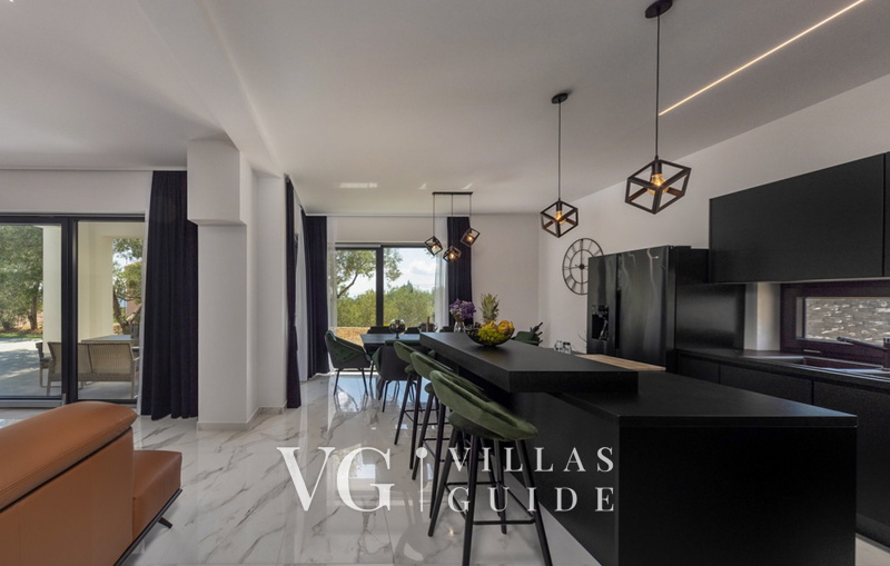 Villa Karla with pool&sea view&pet friendly Wohnzimmer