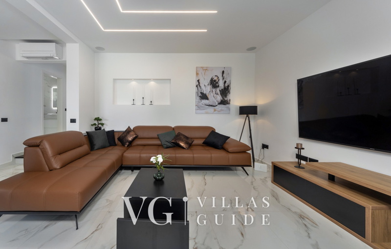 Villa Karla with pool&sea view&pet friendly Wohnzimmer