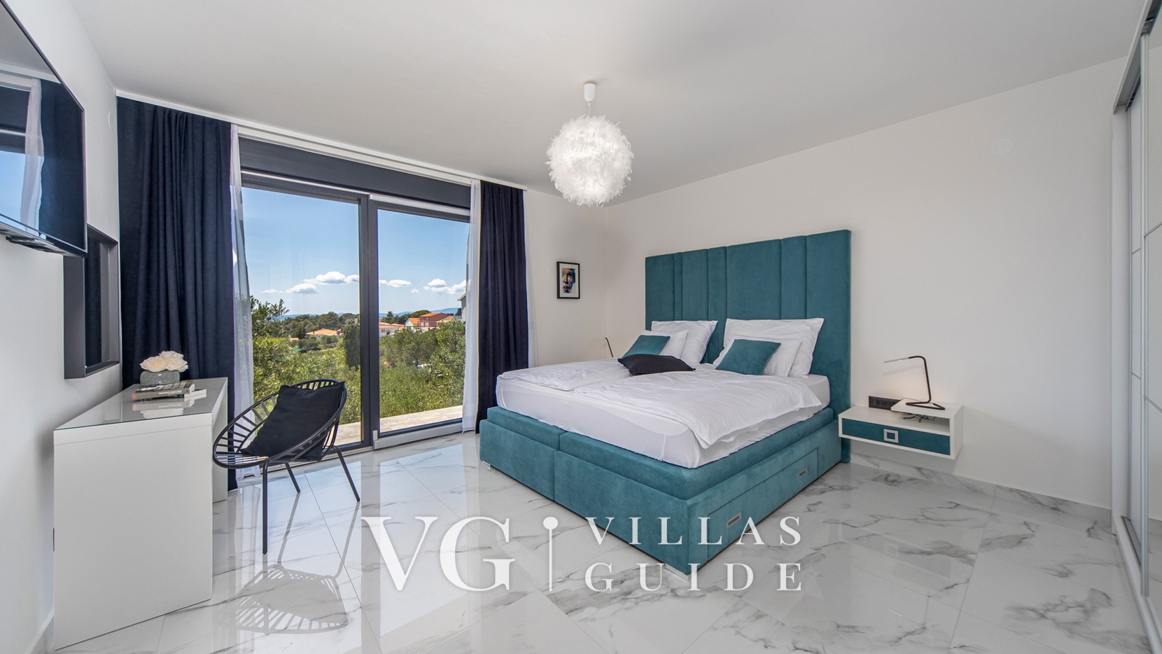 Villa Karla with pool&sea view&pet friendly Camera da letto