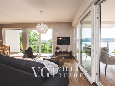 Luxury Villa Mihaela heated pool&beachfront&pet friendly Wohnzimmer