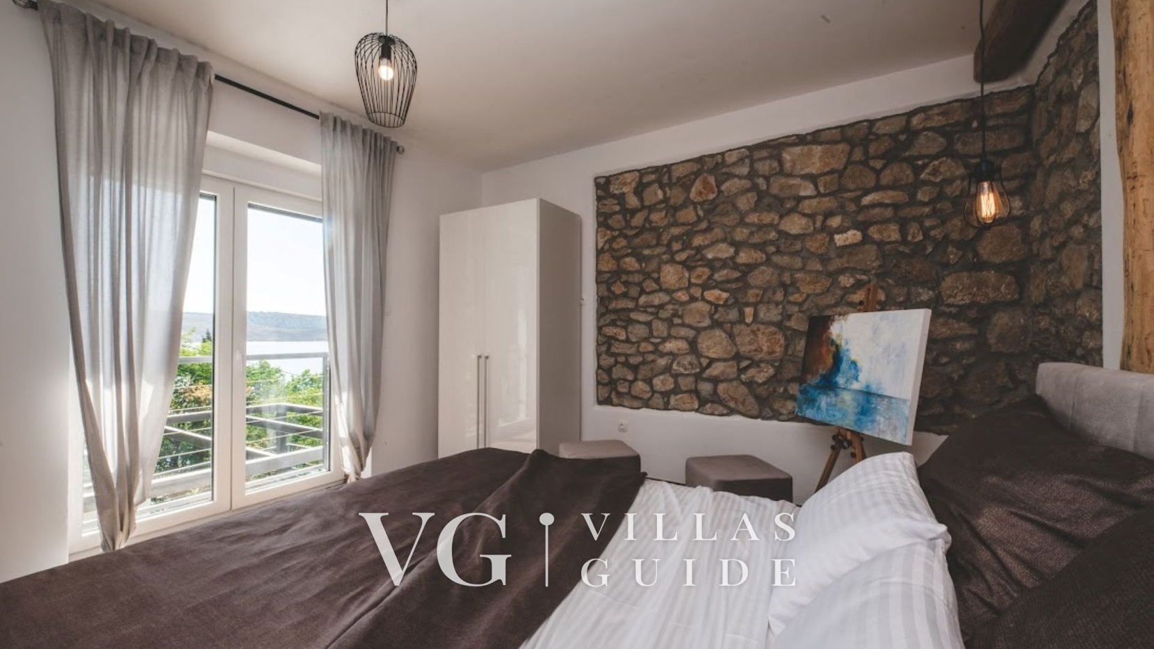 Luxury Villa Mihaela heated pool&beachfront&pet friendly Bedroom