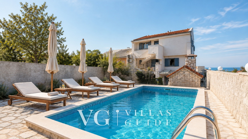 Apartmani villa Ana with pool 1 Ražanac Dvorište i vanjski dio objekta